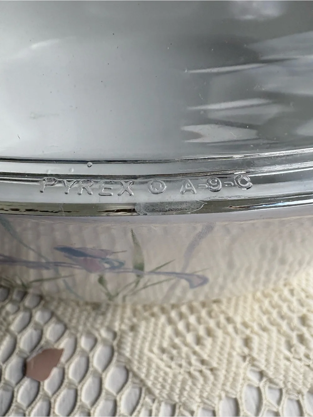 Corningware White Ceramic Covered Casserole with Pink and Green Iris Motif